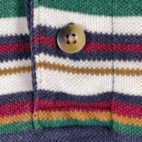 Vintage Dockers Polo Shirt Adult MEDIUM Blue White Green Gold Striped Levis 80s