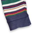 Vintage Dockers Polo Shirt Adult MEDIUM Blue White Green Gold Striped Levis 80s