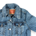Levis Jacket Womens MEDIUM Blue Jean Medium Wash Denim Trucker Retro Classic