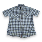 Ariat Shirt Adult LARGE Blue Plaid Rebar Workwear Outdoor Pockets Stretch