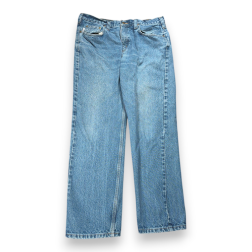 Carhartt Jeans Mens 36x32 Blue Denim Light Wash Relaxed Fit Denim Workwear B460
