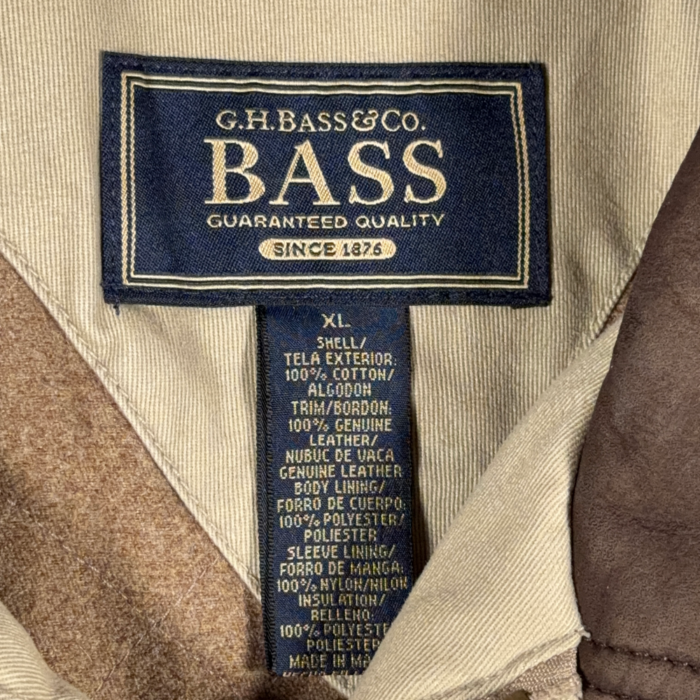 Vintage GH Bass Jacket Adult EXTRA LARGE Brown Barn Chore Coat Leather Trim 90s-4 Vintage GH Bass Jacket Adult EXTRA LARGE Brown Barn Chore Coat Leather Trim 90s