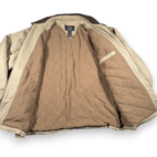 Vintage GH Bass Jacket Adult EXTRA LARGE Brown Barn Chore Coat Leather Trim 90s