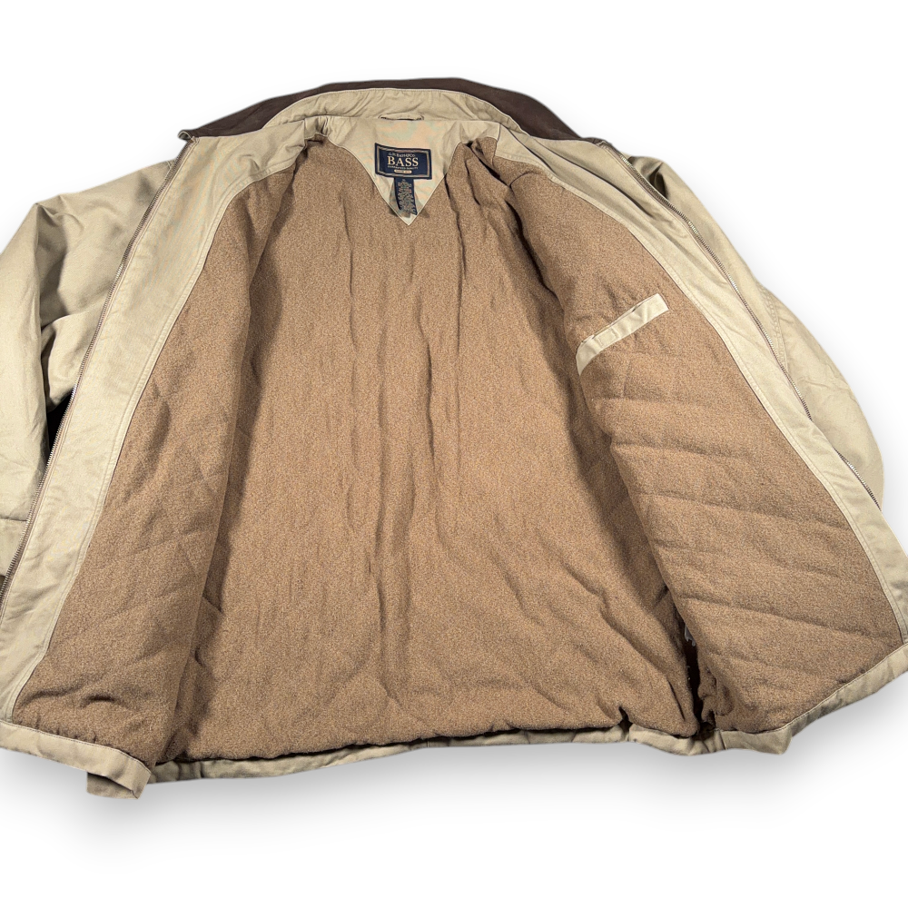 Vintage GH Bass Jacket Adult EXTRA LARGE Brown Barn Chore Coat Leather Trim 90s-6 Vintage GH Bass Jacket Adult EXTRA LARGE Brown Barn Chore Coat Leather Trim 90s