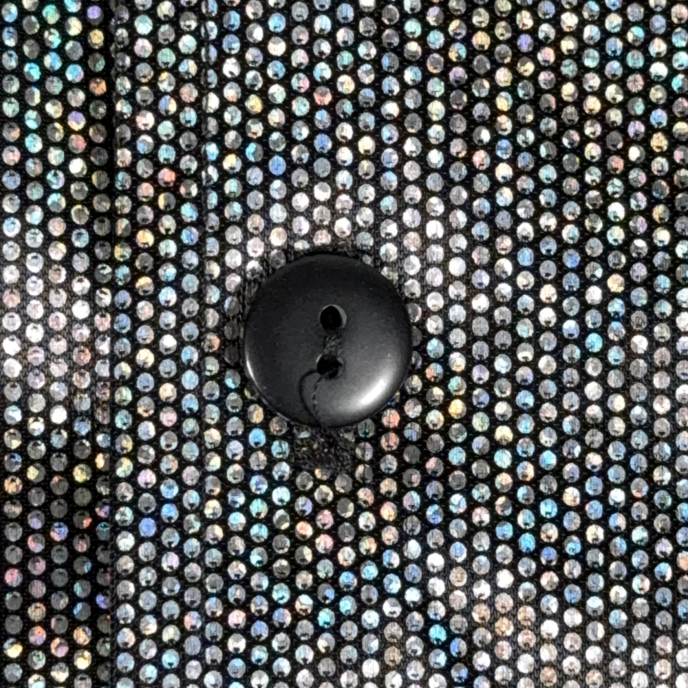 Vintage Pop Icon Shirt Adult MEDIUM Silver Reflective Mirror Raver Club USA 90s-4 Vintage Pop Icon Shirt Adult MEDIUM Silver Reflective Mirror Raver Club USA 90s