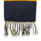 Vintage Ronrico Rum Scarf Black Blue Yellow Orlon Acrylic Knit Swag USA 60s