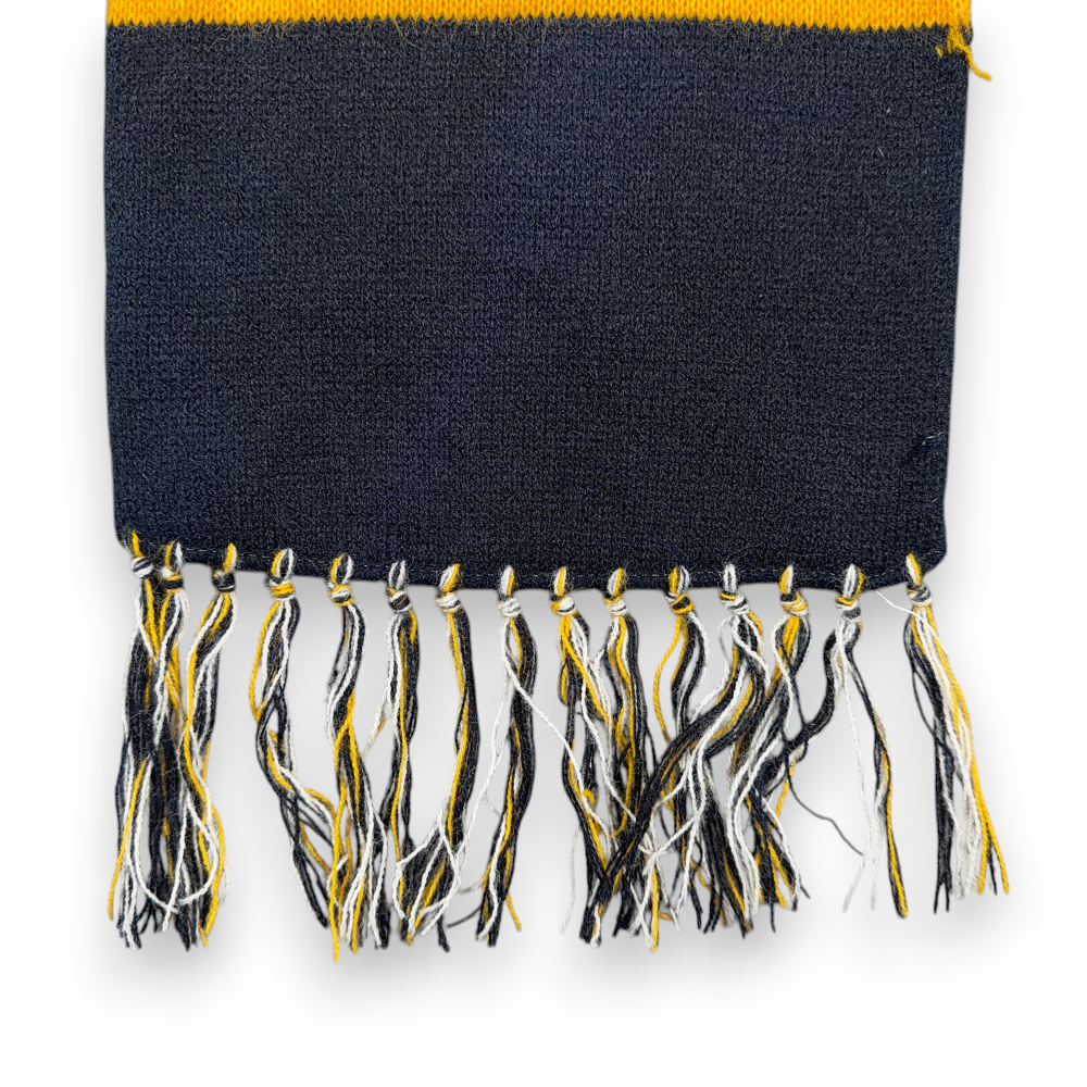 Vintage Ronrico Rum Scarf Black Blue Yellow Orlon Acrylic Knit Swag USA 60s-3 Vintage Ronrico Rum Scarf Black Blue Yellow Orlon Acrylic Knit Swag USA 60s