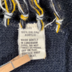 Vintage Ronrico Rum Scarf Black Blue Yellow Orlon Acrylic Knit Swag USA 60s