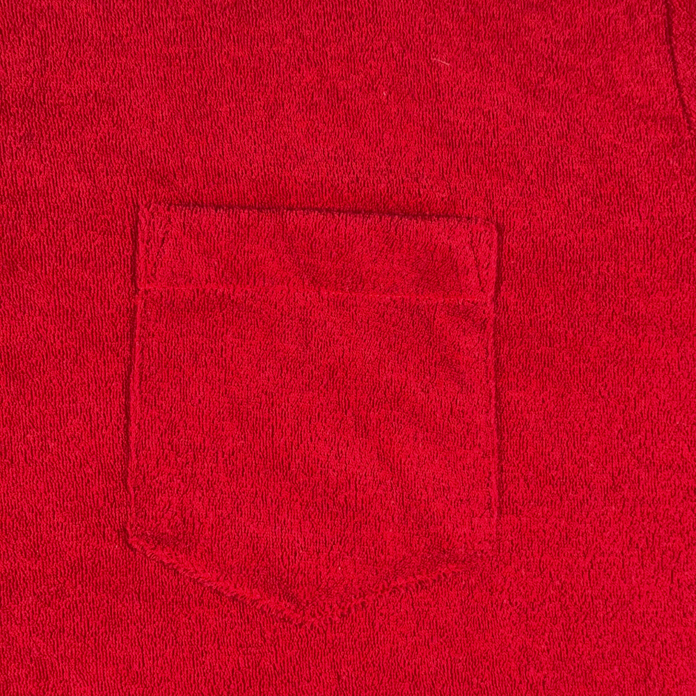 Vintage Enro Polo Shirt Adult LARGE Red Velour Schultz Terre Haute Indiana 70s-5 Vintage Enro Polo Shirt Adult LARGE Red Velour Schultz Terre Haute Indiana 70s