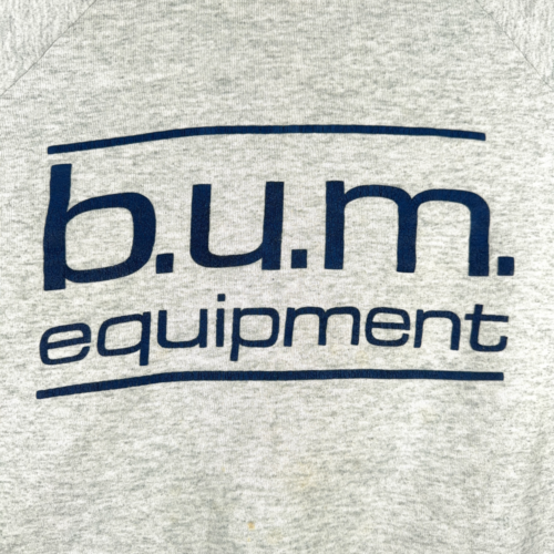 Vintage BUM Equipment Sweater Adult MEDIUM Gray Sweatshirt Raglan Logo USA 90s-2 Vintage BUM Equipment Sweater Adult MEDIUM Gray Sweatshirt Raglan Logo USA 90s