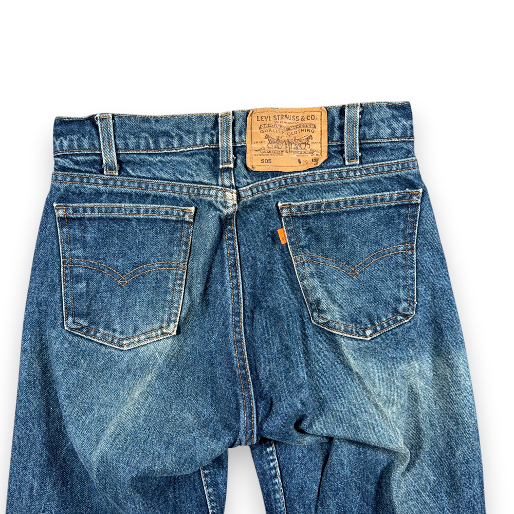 Vintage Levis Jeans Mens 28x36 Blue 505 Regular Orange Tab USA 80s 29x36 Tag-9 Vintage Levis Jeans Mens 28x36 Blue 505 Regular Orange Tab USA 80s 29x36 Tag