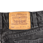 Vintage Levis Jeans Mens 30x34 Black 550 Relaxed Denim Dark Orange Tab USA 90s