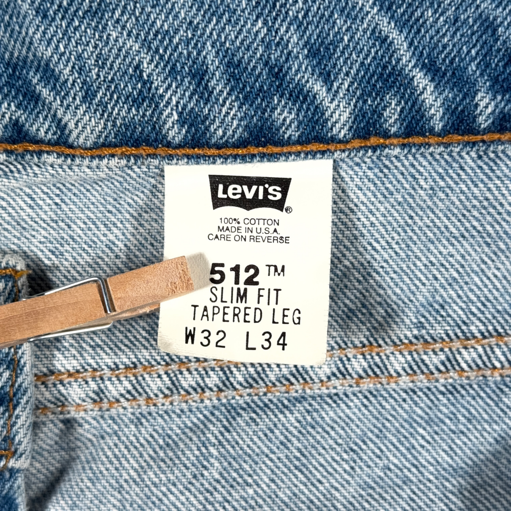 Vintage Levis Jeans Mens 32x34 Blue 512 Light Slim Tapered Orange Tab USA 90s-6 Vintage Levis Jeans Mens 32x34 Blue 512 Light Slim Tapered Orange Tab USA 90s