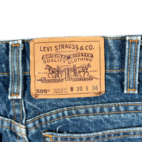 Vintage Levis 505 Jeans Mens 28x36 Blue Regular Straight Dark Orange Tab 90s