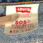 Vintage Levis 505 Jeans Mens 28x36 Blue Regular Straight Dark Orange Tab 90s