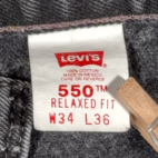 Vintage Levis 550 Jeans Mens 32x36 Black Relaxed Fit Denim USA 90s 34x36 Tag