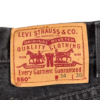 Vintage Levis 550 Jeans Mens 32x36 Black Relaxed Fit Denim USA 90s 34x36 Tag