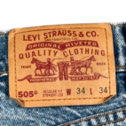 Vintage Levis 505 Jeans Mens 34x34 Blue Regular Straight Light Wash USA 90s