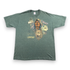 Vintage Native American Shirt Adult EXTRA LARGE Green Wolves Spirit Brothers 90s