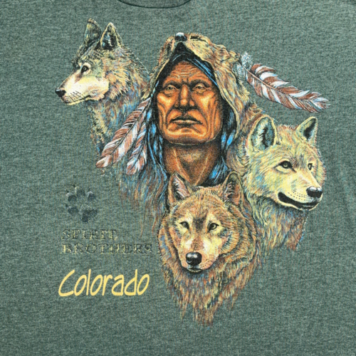Vintage Native American Shirt Adult EXTRA LARGE Green Wolves Spirit Brothers 90s-2 Vintage Native American Shirt Adult EXTRA LARGE Green Wolves Spirit Brothers 90s
