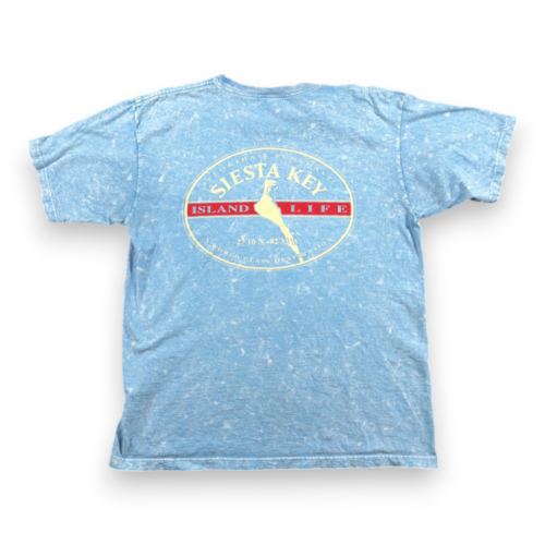Vintage Florida Keys Shirt Adult MEDIUM Blue Acid Wash Siesta Island USA 90s
