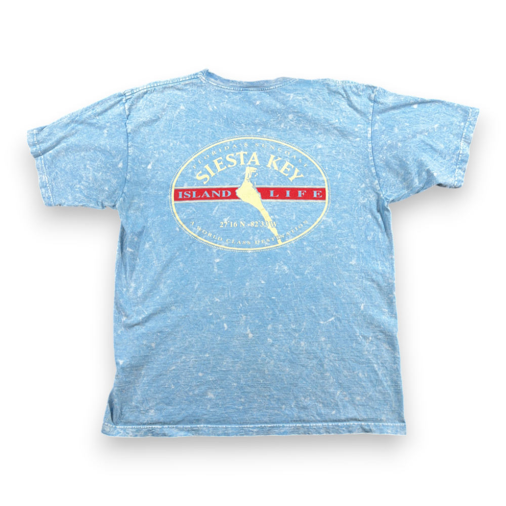 Vintage Florida Keys Shirt Adult MEDIUM Blue Acid Wash Siesta Island USA 90s-1 Vintage Florida Keys Shirt Adult MEDIUM Blue Acid Wash Siesta Island USA 90s