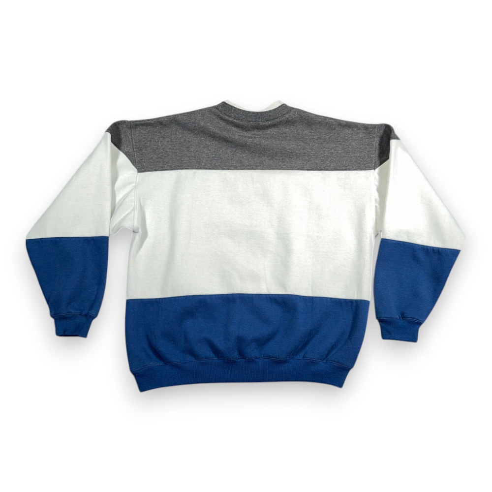 Vintage Wilson Sweater Adult EXTRA LARGE White Blue Sweatshirt Colorblock 90s-2 Vintage Wilson Sweater Adult EXTRA LARGE White Blue Sweatshirt Colorblock 90s