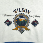 Vintage Wilson Sweater Adult EXTRA LARGE White Blue Sweatshirt Colorblock 90s