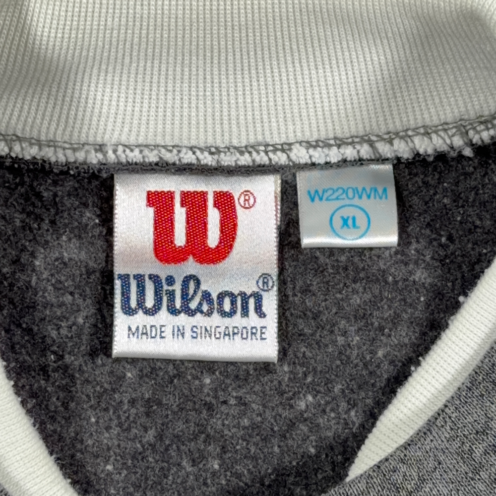 Vintage Wilson Sweater Adult EXTRA LARGE White Blue Sweatshirt Colorblock 90s-4 Vintage Wilson Sweater Adult EXTRA LARGE White Blue Sweatshirt Colorblock 90s
