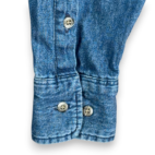 Vintage Wrangler Shirt Adult MEDIUM Blue Denim Gold Buckle Deadstock Tags 90s