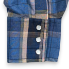 Vintage Ely Cattleman Western Shirt Adult LARGE Blue Brown Plaid Pearl Snap 90s