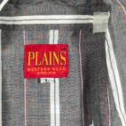 Vintage Plains Western Shirt Adult LARGE Gray Red Striped Pearl Snap Cowboy 90s
