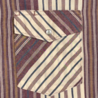 Wrangler Western Shirt Adult MEDIUM Brown Red Blue Striped Pearl Snap Cowboy