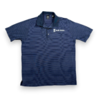 Rolls Royce Polo Shirt Adult LARGE Blue Striped Cotton Corporate Logo Workwear