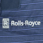 Rolls Royce Polo Shirt Adult LARGE Blue Striped Cotton Corporate Logo Workwear