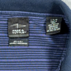 Rolls Royce Polo Shirt Adult LARGE Blue Striped Cotton Corporate Logo Workwear