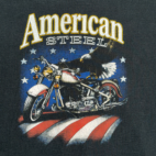 Vintage American Steel Shirt Adult EXTRA LARGE Black Henley Motorcycle Eagle 90s