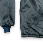 Vintage USS Independence Jacket Adult SMALL Blue Satin Miitary USA Distress 70s