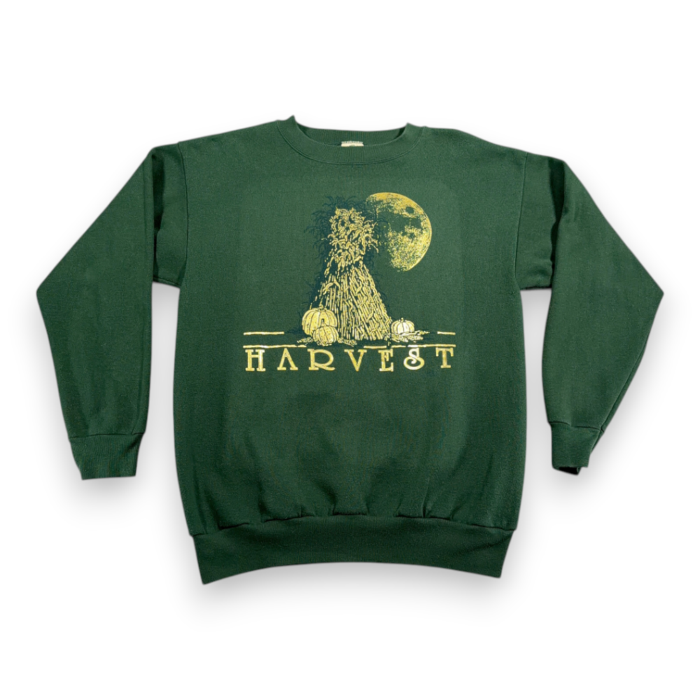 Vintage Harvest Moon Sweater Adult LARGE Green Gold Sweatshirt Autumn USA 90s-1 Vintage Harvest Moon Sweater Adult LARGE Green Gold Sweatshirt Autumn USA 90s