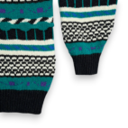 Vintage Lightning Bolt Sweater Adult MEDIUM Green Geometric Striped Textured 90s