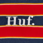 HUF Shirt Adult LARGE Red Blue Yellow Striped Skater Streetwear Logo LS Y2K