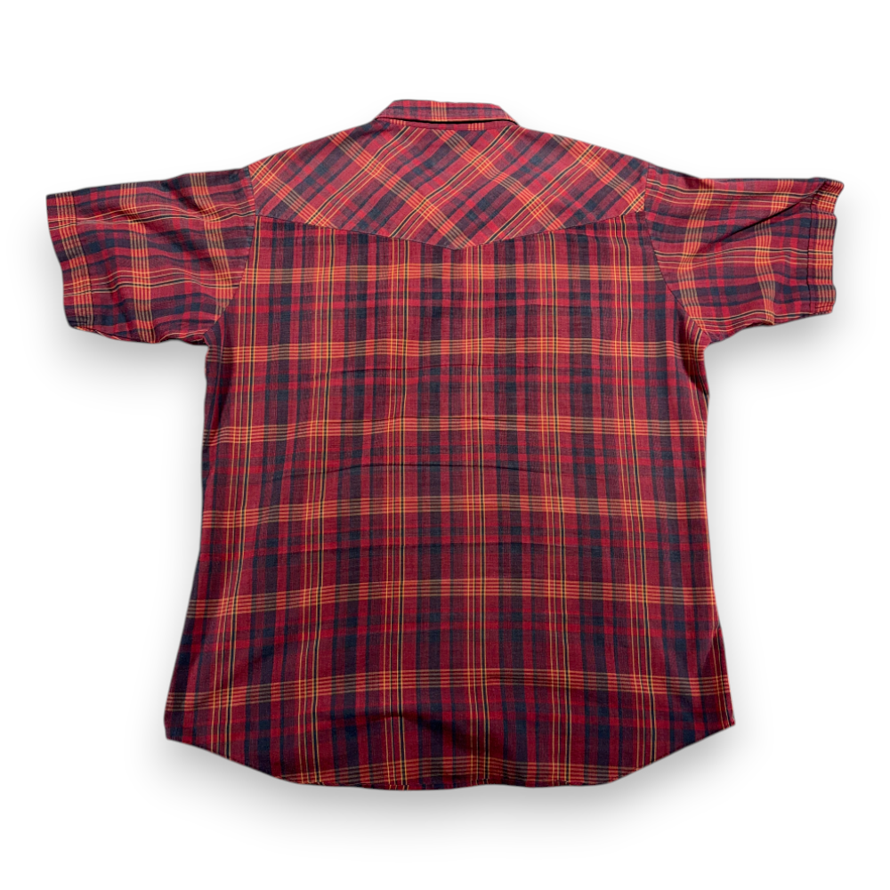 Vintage Ely Cattleman Western Shirt Adult LARGE Red Plaid Pearl Snap Cowboy 90s-3 Vintage Ely Cattleman Western Shirt Adult LARGE Red Plaid Pearl Snap Cowboy 90s