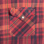 Vintage Ely Cattleman Western Shirt Adult LARGE Red Plaid Pearl Snap Cowboy 90s