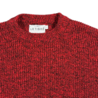 Vintage Le Tigre Sweater Adult LARGE TALL Red Black Speckled Chunky Knit USA 90s