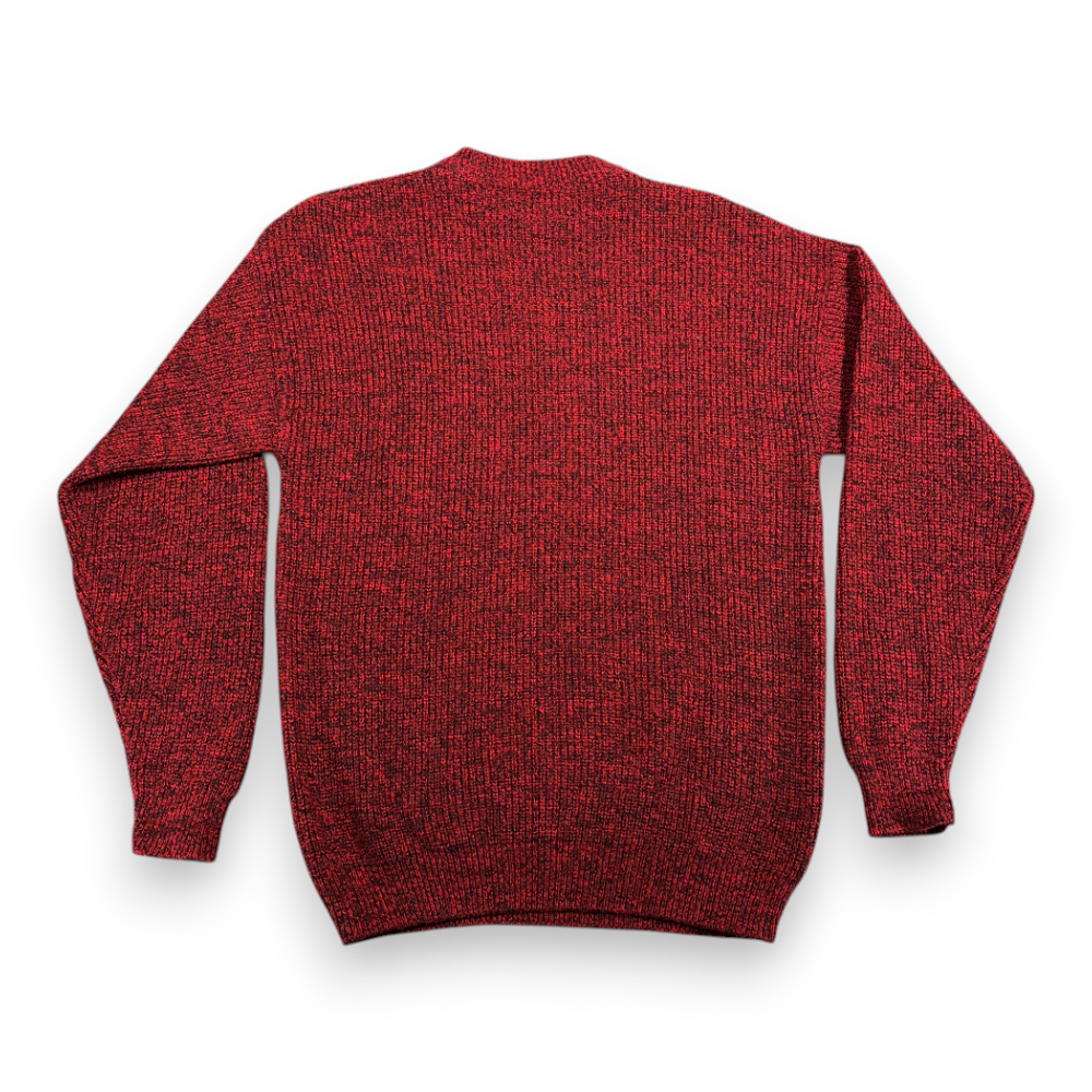 Vintage Le Tigre Sweater Adult LARGE TALL Red Black Speckled Chunky Knit USA 90s-3 Vintage Le Tigre Sweater Adult LARGE TALL Red Black Speckled Chunky Knit USA 90s