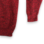 Vintage Le Tigre Sweater Adult LARGE TALL Red Black Speckled Chunky Knit USA 90s