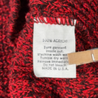 Vintage Le Tigre Sweater Adult LARGE TALL Red Black Speckled Chunky Knit USA 90s