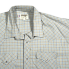Vintage Ruddock Western Shirt Adult 2XL XXL 20 Blue Pearl Snap Deadstock USA 80s