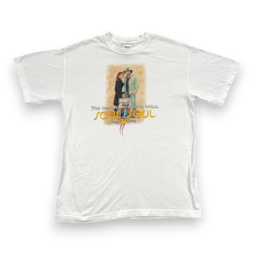 Vintage Tim McGraw Faith Hill Shirt Adult MEDIUM White Soul 2 Soul Music Y2K