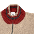 Columbia Sweater Adult LARGE Gray Brown Burnt Orange Wool Blend Quarter Zip